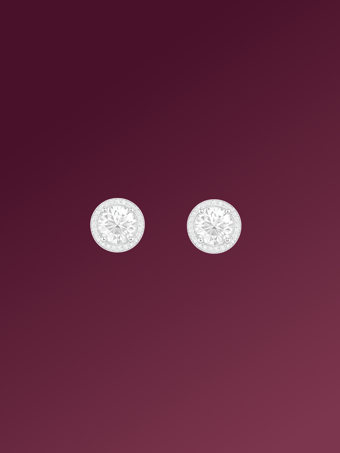 Kaia Round Halo Diamond Stud Earrings