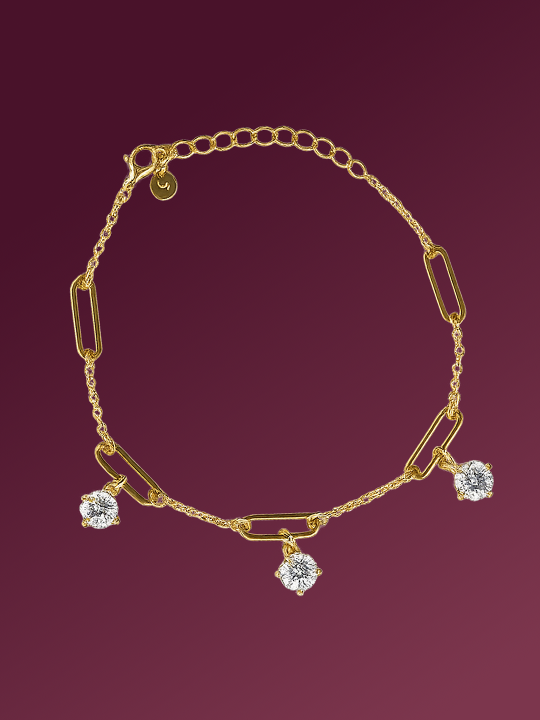 Naya Diamond Drop Paperclip Chain Bracelet