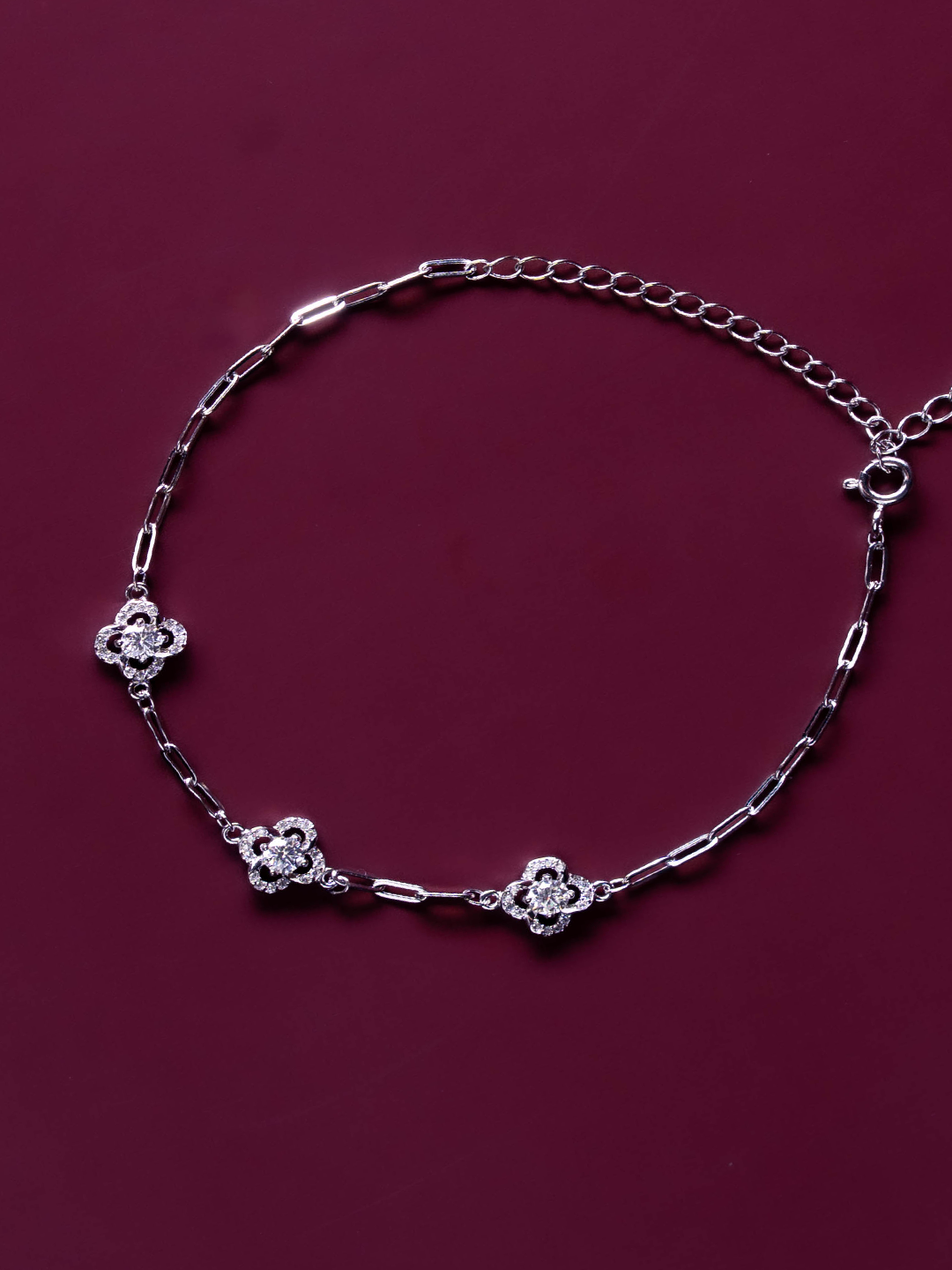 Azalea Floral Motif Diamond Bracelet