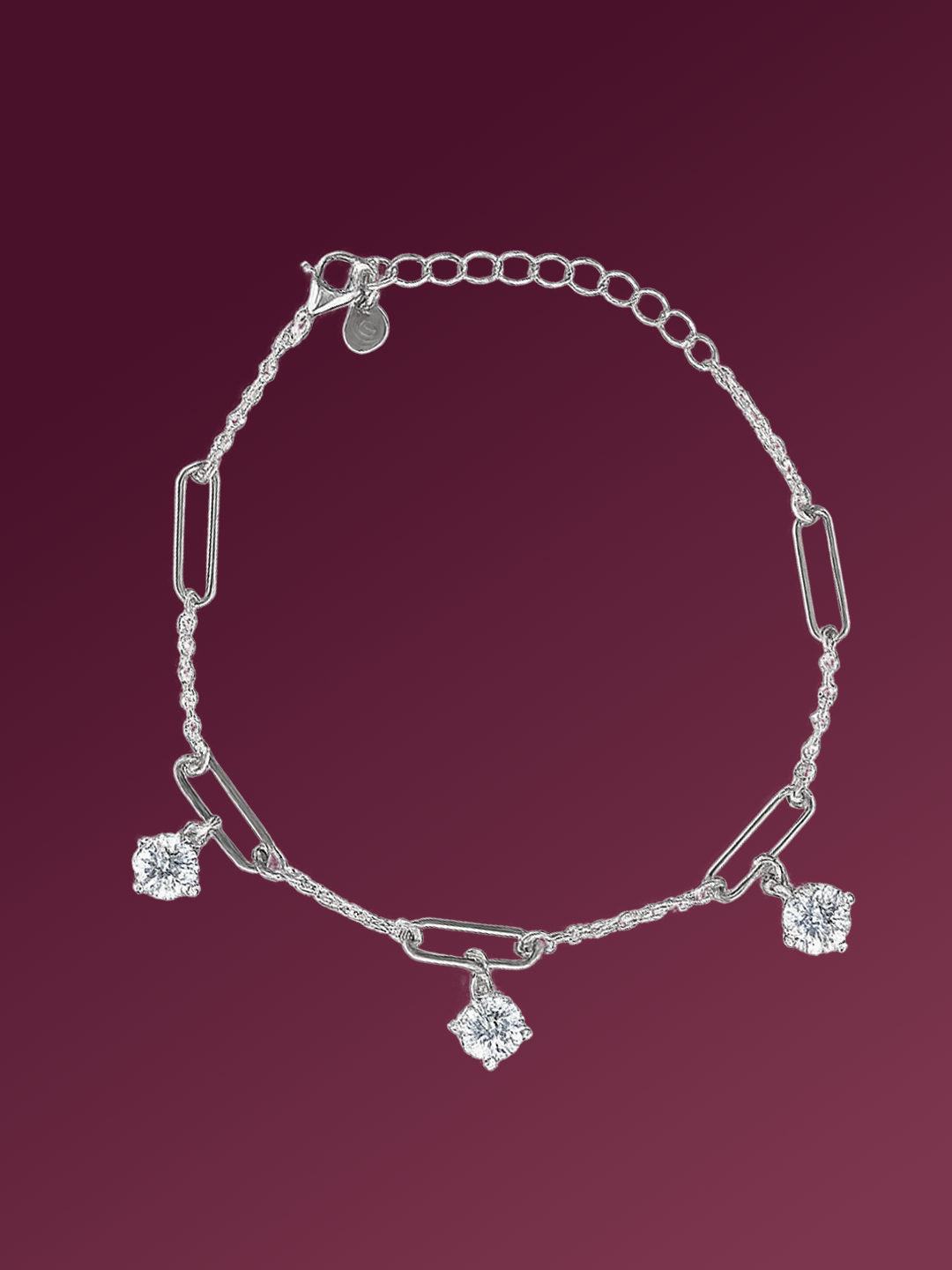 Naya Diamond Drop Paperclip Chain Bracelet