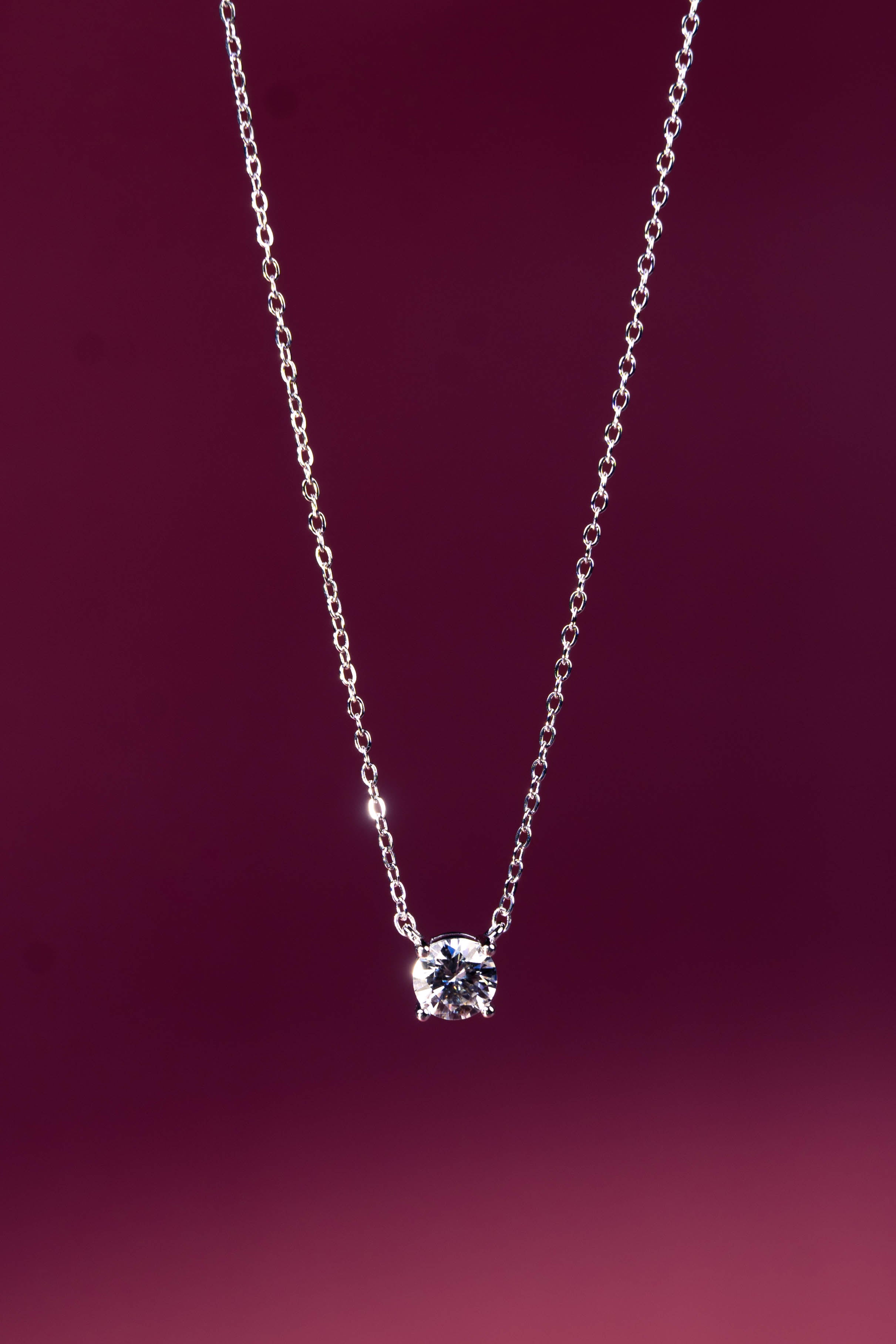 Isla Classic Round Solitaire Pendant Necklace