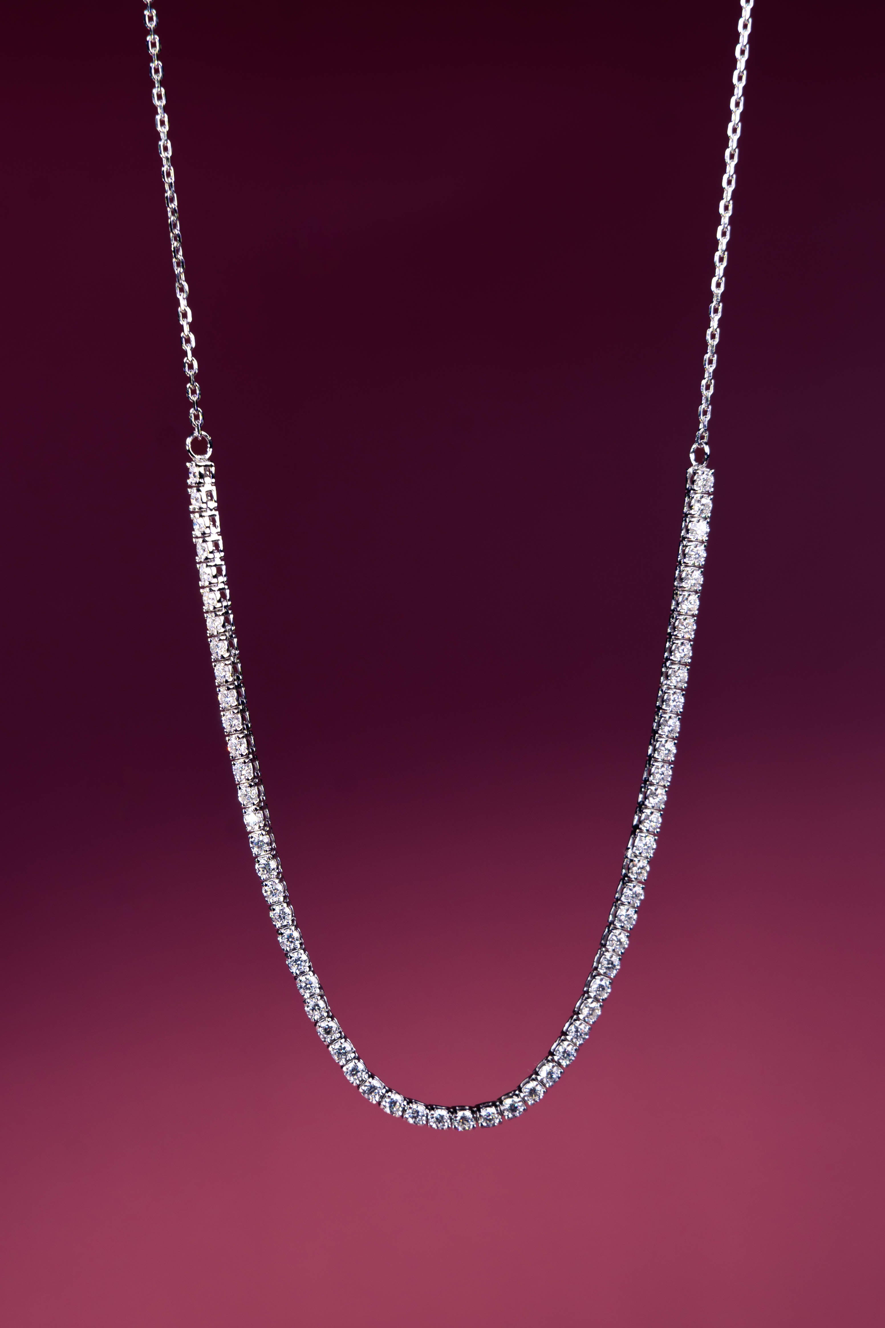 Elise Half Tennis Necklace