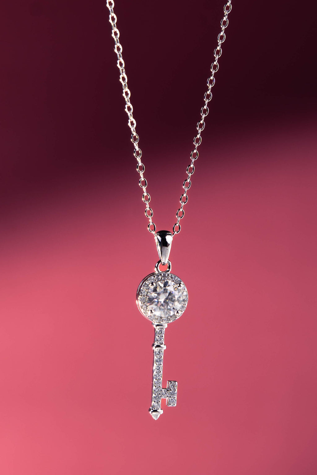 Amira Diamond Key Pendant Necklace