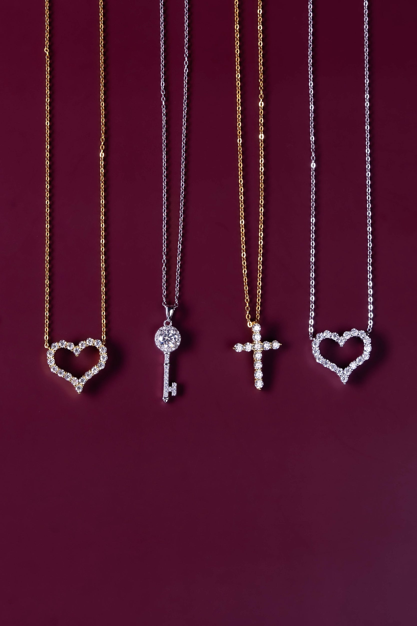 Amira Diamond Key Pendant Necklace